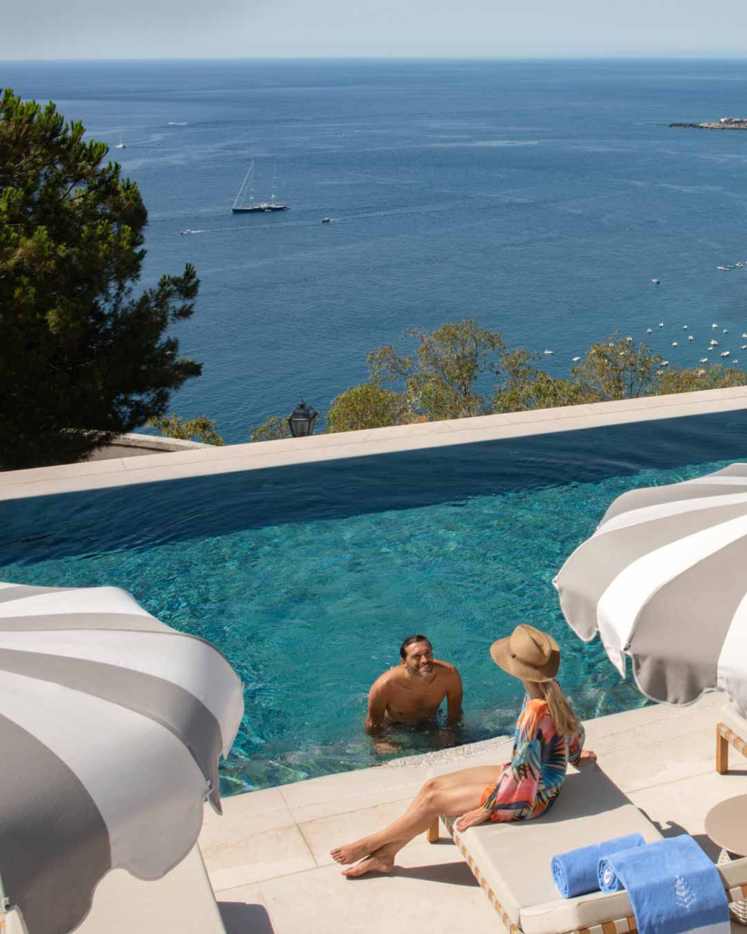Four Seasons Taormina pool couple